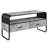 Modern Concrete Gray & Black Tv Stand With 1 Open Compartment And Storage For 39" Tvs Or Less Finish Metal Frame 2 Drawers Under