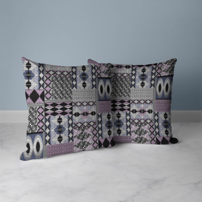 Patched Perfection Patchwork Outdoor Reversible Throw Pillow