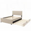 Lit plateforme tapissier en velours avec lit gigogne simple-118093237-118093233