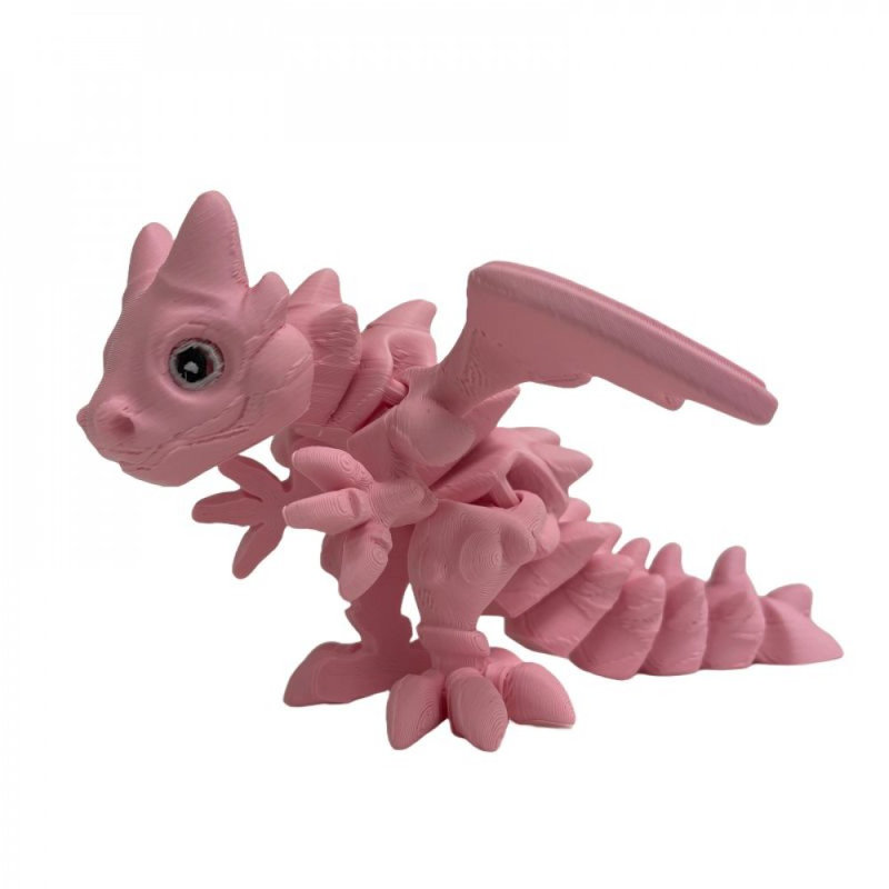 Figurine de dragon ailé imprimée en 3D, Rose