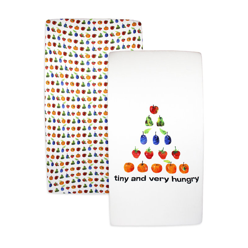 Organic Cotton Baby Crib Sheet Set with Colorful Fruit Design