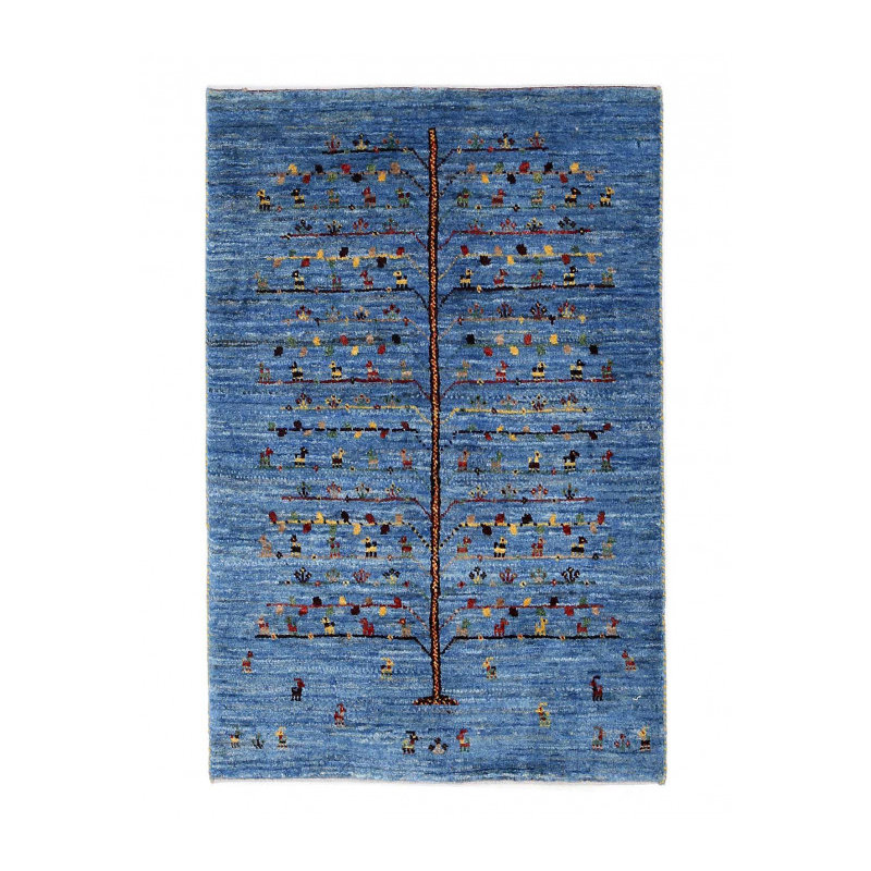 Blue Color Fine Hand knotted Persian Gabbeh 2'3"X 3'5"