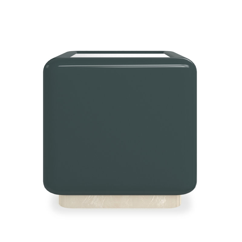 Gelee Square Accent Table - Caramello, Green Top/Gold Base