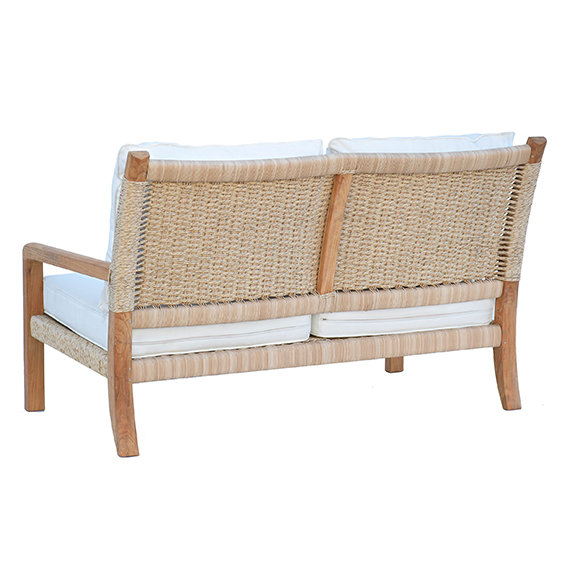 Hudson Outdoor 2 - Seat Loveseat, Hudson Natural Cord, Ocean Rain