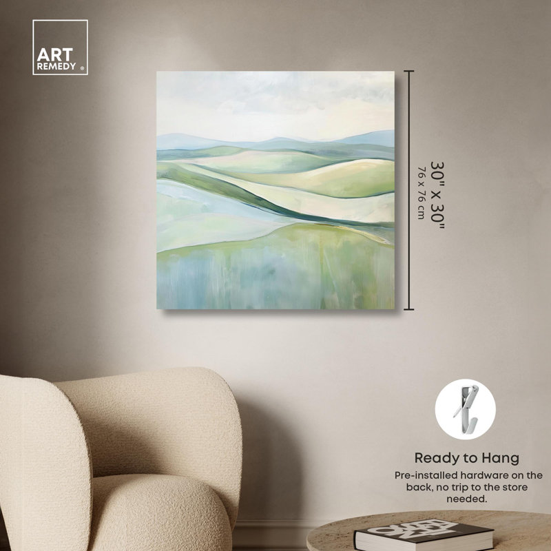 «Flowing Hillscape» par Art Remedy, H 30 po x l 30 po x P 1,5 po, Toile tendue