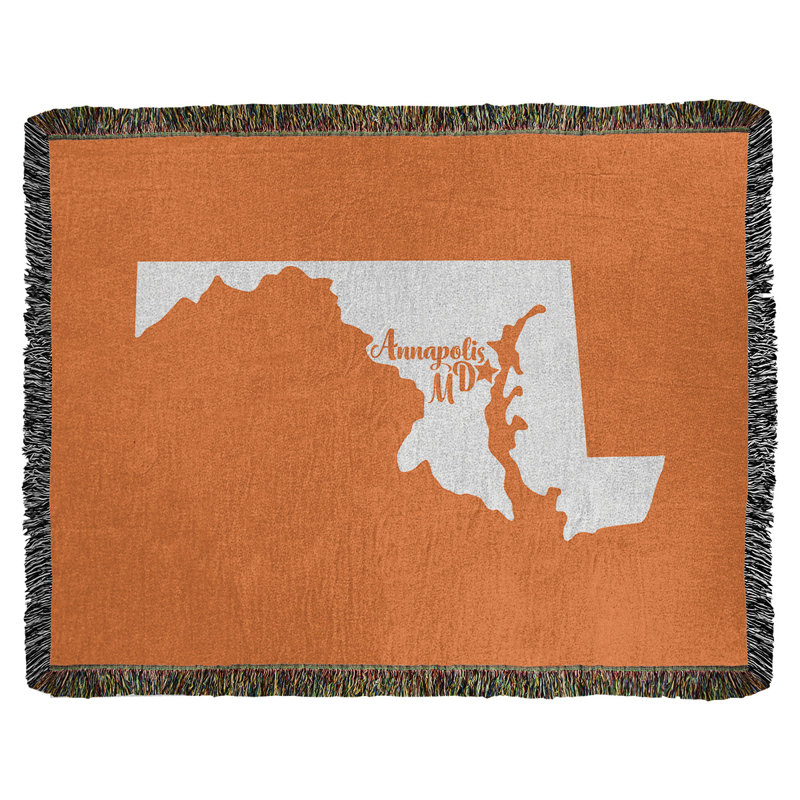 Jeté en coton annapolis maryland, 50 po x 60 po, Orange