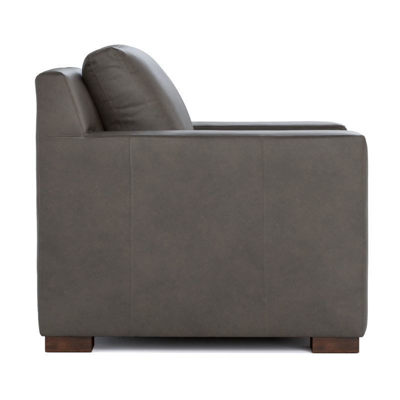 Keene Club Chair, Alameda Anthracite Genuine Leather