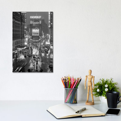 1950s Times Square New York City Looking North To Duffy Square Manhattan USA - Wrapped Canvas Print