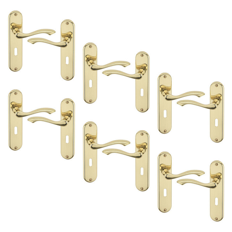 Door Handle, Polished Brass