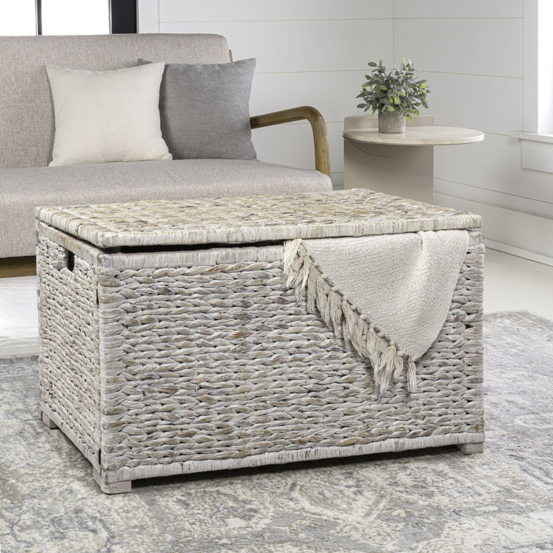 Wicker Trunk, White Wash