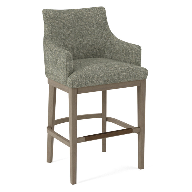 Upholstered Stool, 61630-74, Weathered Gray