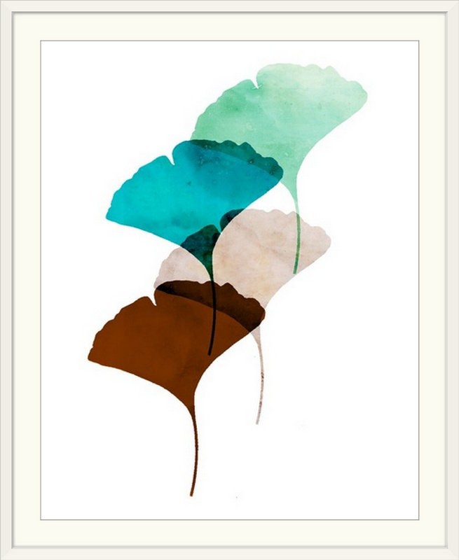 « mod leaves iii », impression, H 32 po x l 27 po x P 1 po, Cadre blanc