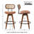 Sirine 4 Pieces Swivel Linen Counter Stool-103707231