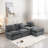 Free-combined Upholstered Sofa Couch With Double-layer Cushion, Side Pockets And Two Throw Pillows-1538244842