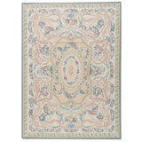 Hand-Knotted High-Quality Ivory and Ivory Area Rug