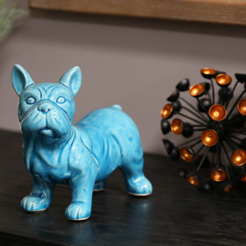 Figurine bouledogue français debout en céramique Lesure