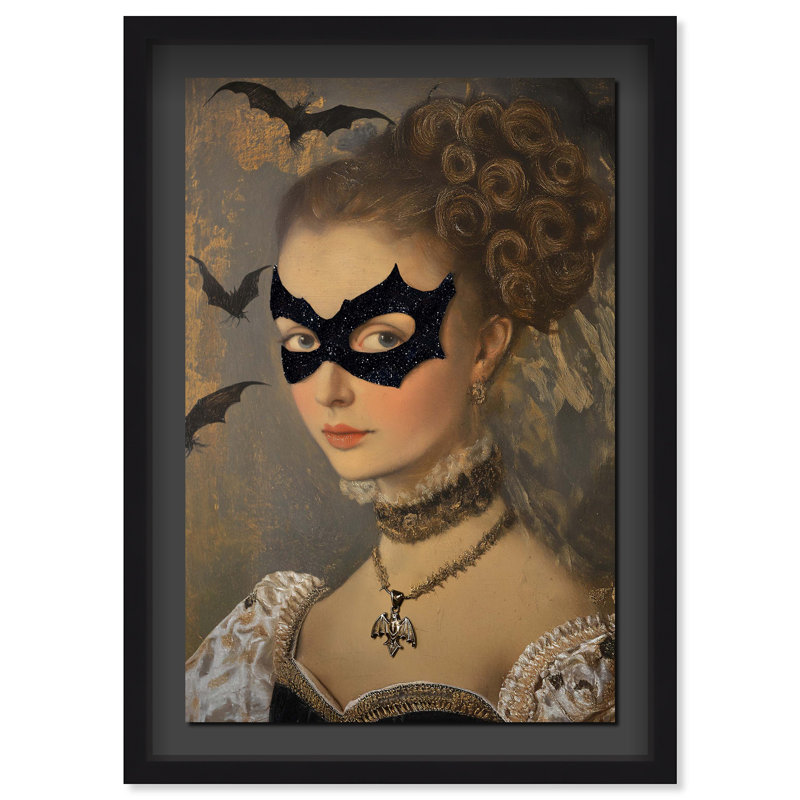 Oliver Gal Bat Hero Lady - With Glitter - Shadowbox Framed Wall Art, 38" H x 26" W