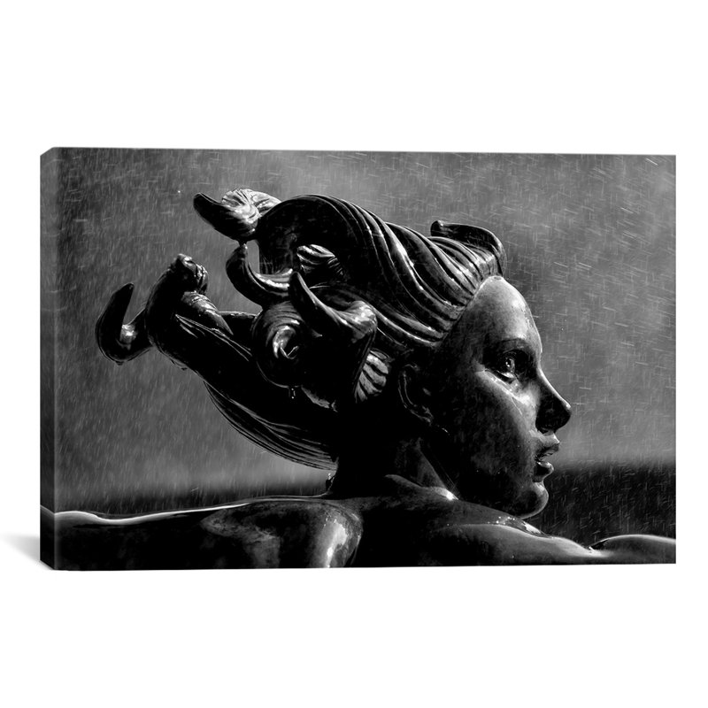 Photographie, statue à Londres, impression sur toile tendue, H 8 po x l 12 po x P 0,75 po, Pas de tapis, Toile tendue