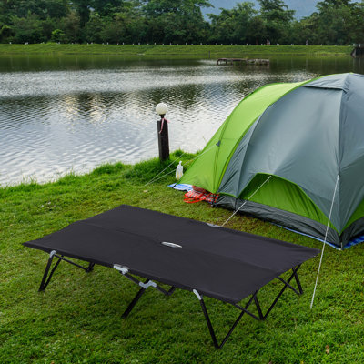 2 Person Extra Wide Folding Camping Cot Portable Sleeping Bed With Carry Bag For Outdoor Beach And Hiking | Gift Idea
