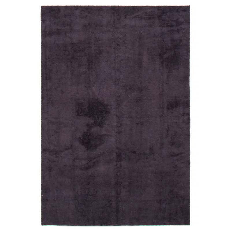 Tapis noir en laine 4 pi 10 po x 7 pi 1 po Huben