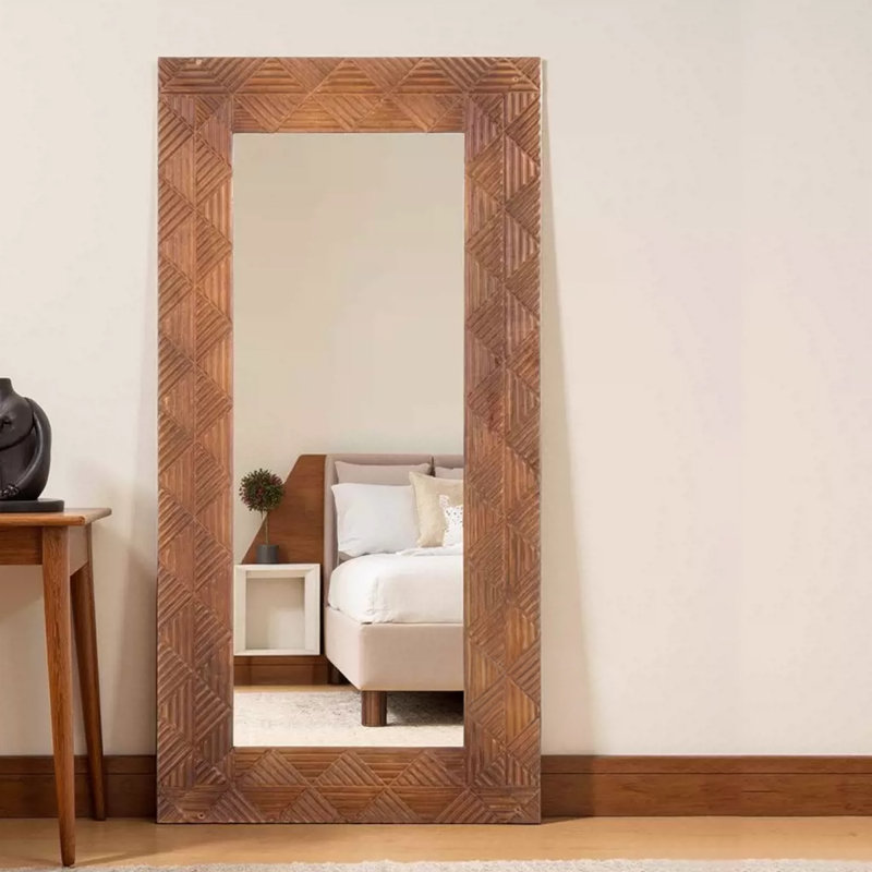 Miroirs rectangulaires pleine longueur en bois manufacturé, 62.99" H x 31.5" W