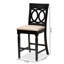 Upholstered Counter Stool with Solid Wood Frame-1273620072