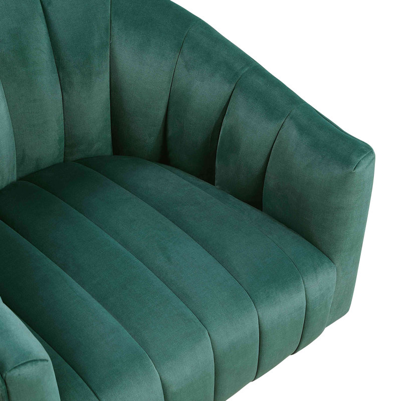 Fauteuil d'appoint moderne en velours, Vert foncé