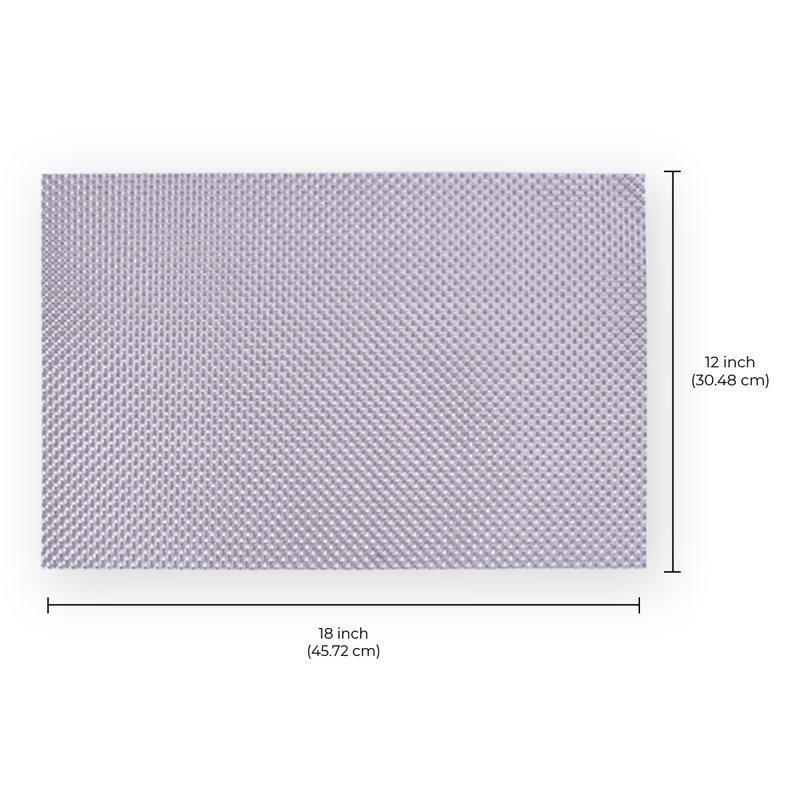 Silver PVC Placemats Set Scratch Heat Resistant Washable Table Protectors for Christmas Table Decor, Silver