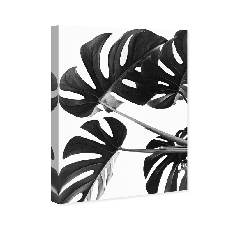 Feuille de Monstera I - Impression sur toile, Toile tendue, H 54 po x l 36 po