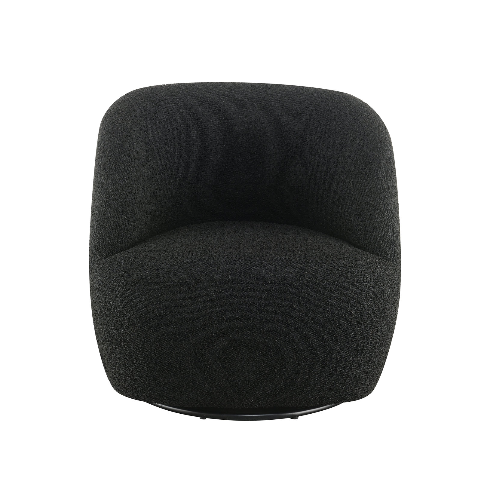 Agridaki Pine Swivel Armchair, Black Polyester
