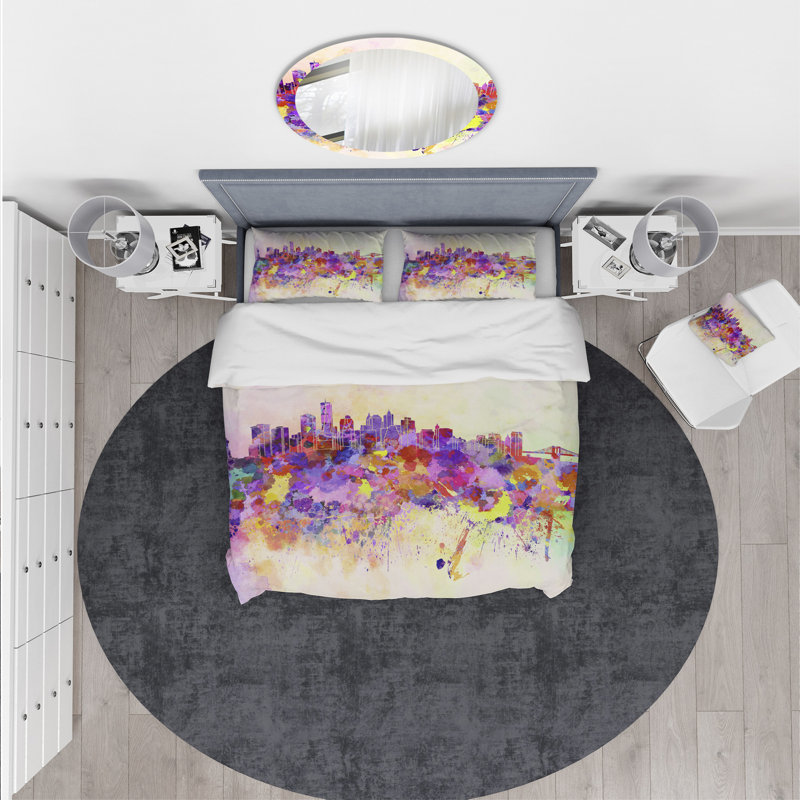 Modern & Contemporary Abstract Duvet Cover, King Duvet Cover + 2 Shams