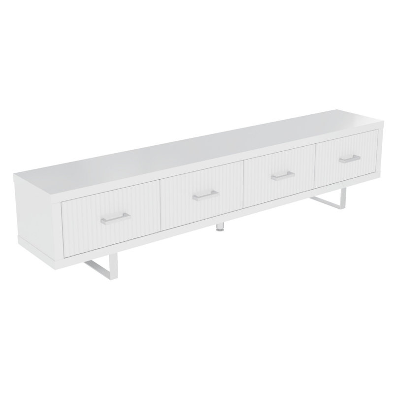 Meuble télé moderne ultrabrillant, Blanc