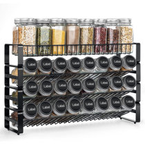 Spice Rack Shelves Black - EthnicaDesigns