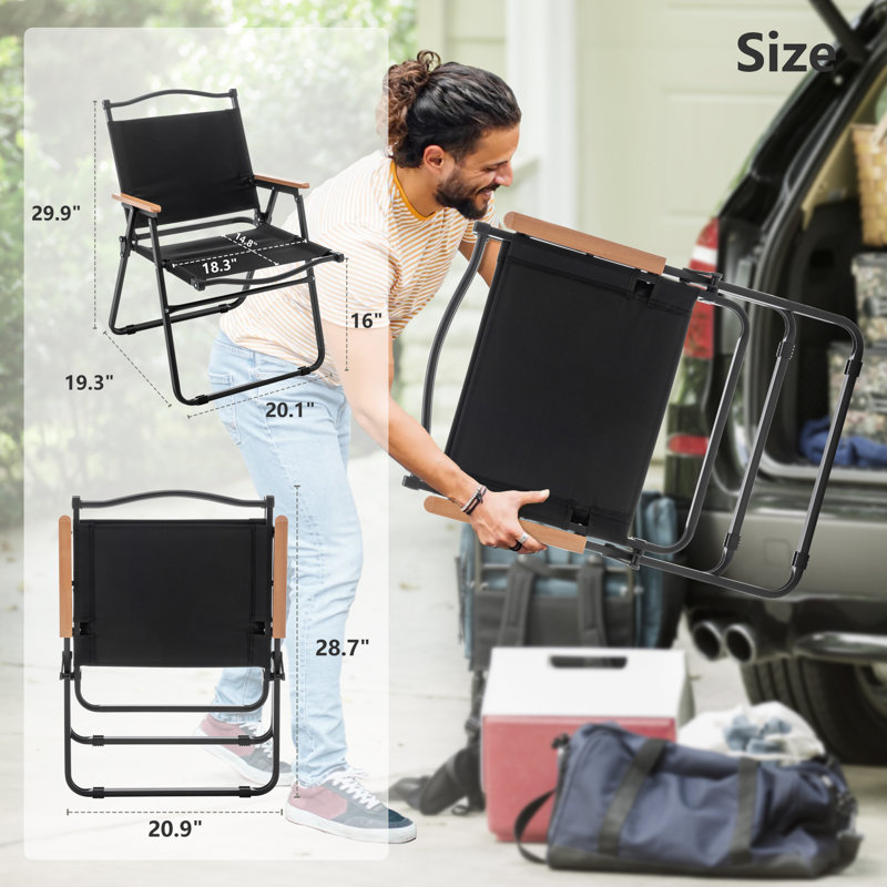 Shierra Folding Camping Chair, Black