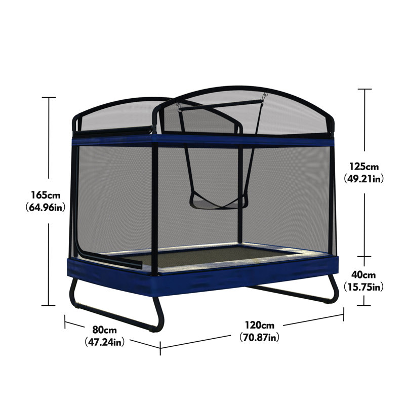 Trampoline 4 * 6Ft avec filet de protection + balançoire
