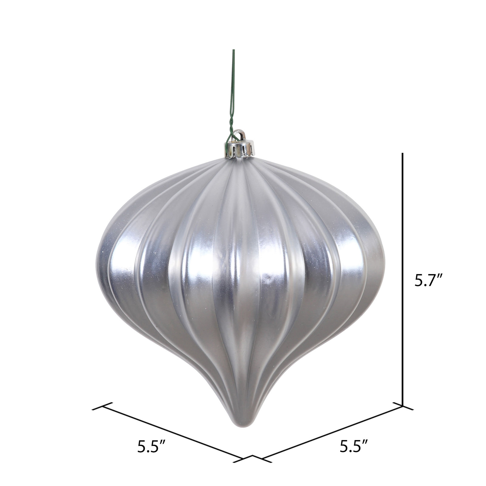 5.7" Onion Christmas Ornament UV, Silver