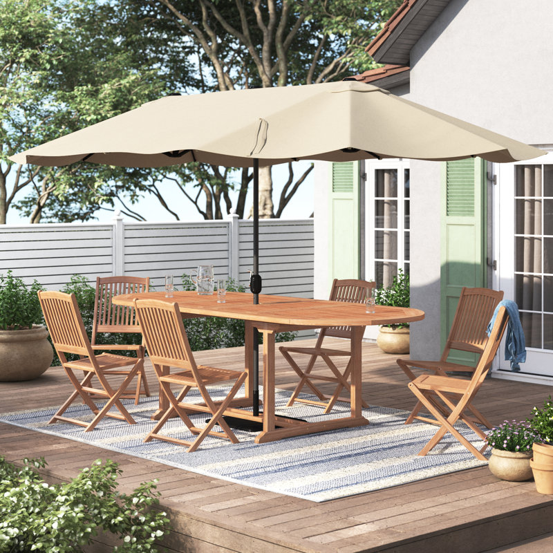 Aerial 181.1cm Market Parasol, Beige