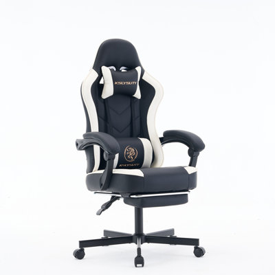 Adjustable Reclining Ergonomic Faux Leather Swiveling PC & Racing Game Chair