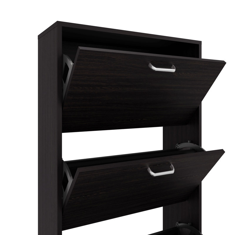 Range-chaussures, 3 portes, 3 tablettes, Noir