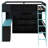 3 Drawers Modern Loft Bed With Lighted Desk And Storage Bookcase, Full Size-1059518085