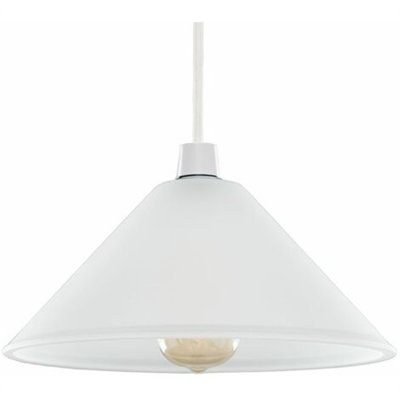 Glass Empire Lamp Shade in White