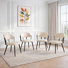 Windsor Modern Armless Dining Chair With Twisted Metal Frame, PU Upholstered