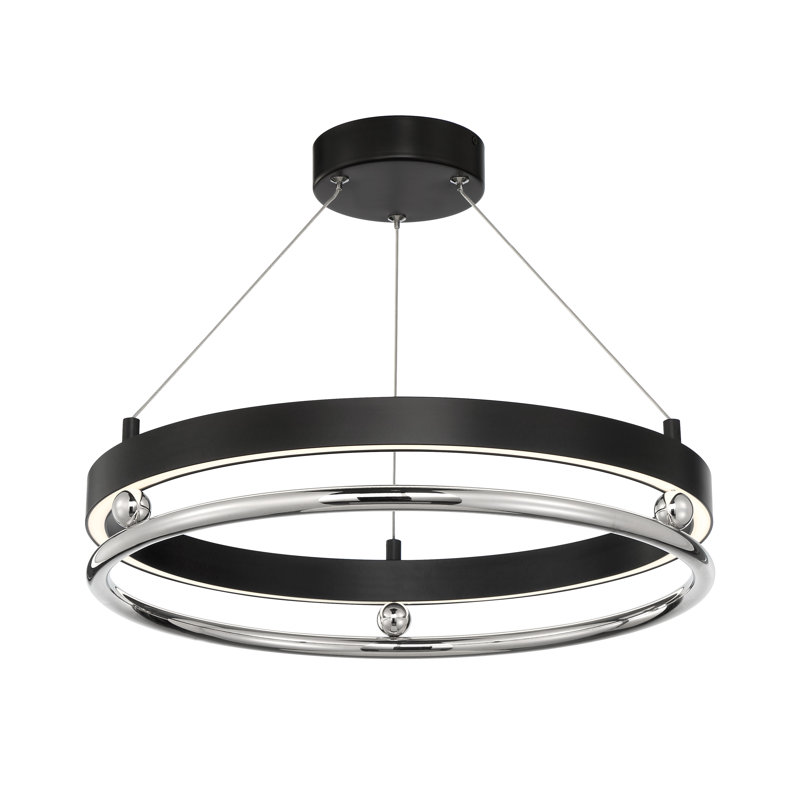 Luminaire suspendu géométrique unique 1 lumière, H 9,25 po x l 21,25 po x P 21,25 po