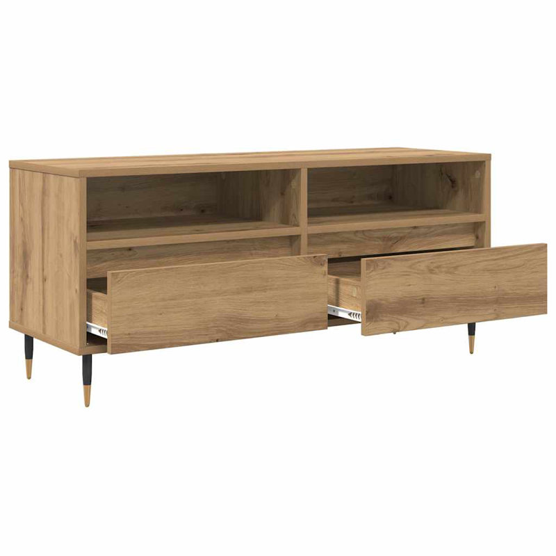 Unfinished TV Stand for TVs up to 24", Artisan Oak