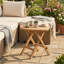 Table d'appoint ronde en teck pour terrasse