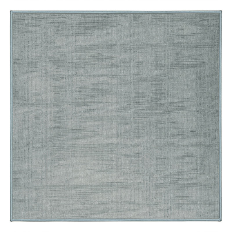 Machine Washable Abstract Blue Area Rug, Square 8'