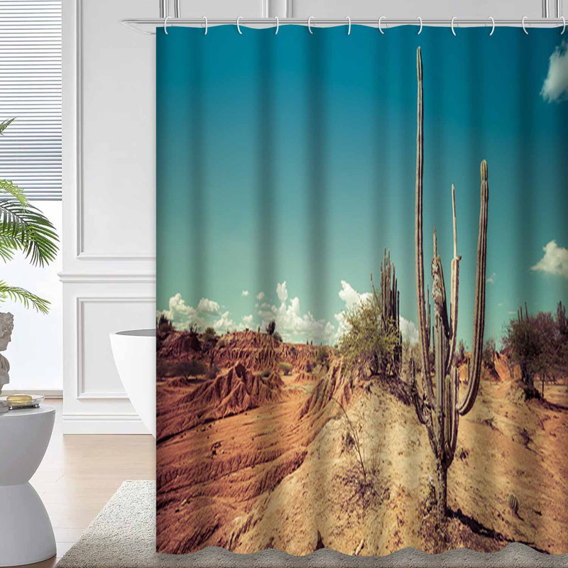 Rideau de douche Desert Cactus America Clouds Sand Red Sand, L 72 po x l 84 po