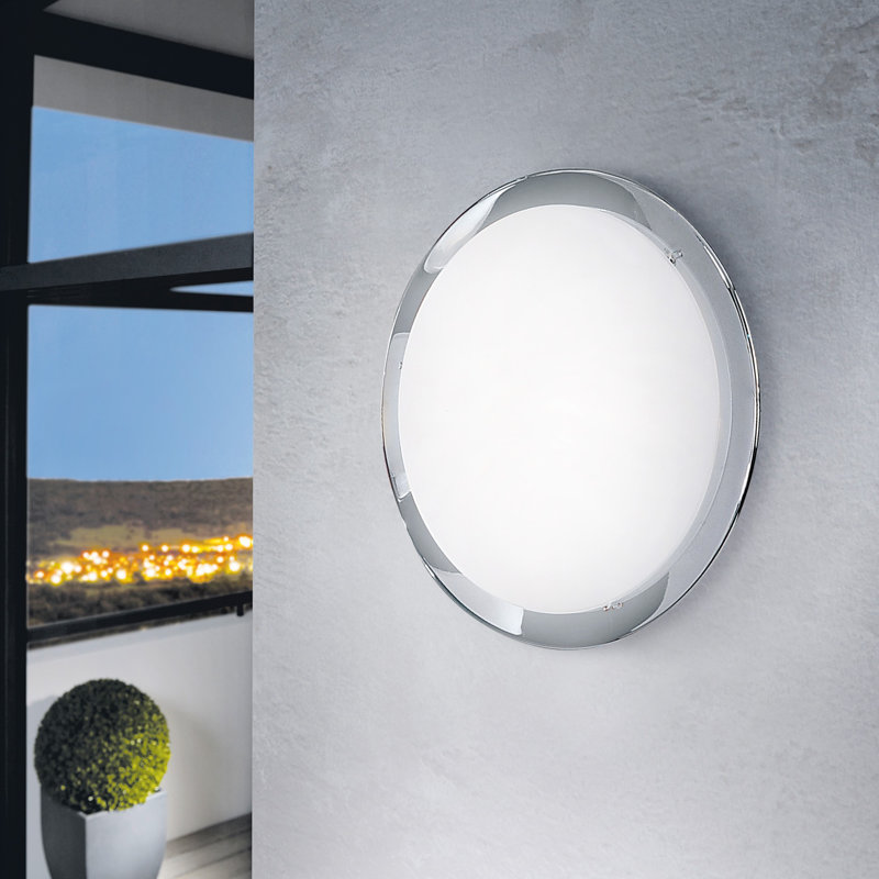 Plafonnier encastré 1 lumière Prue, Chrome, H 4,13 po x l 11,42 po x P 11,42 po