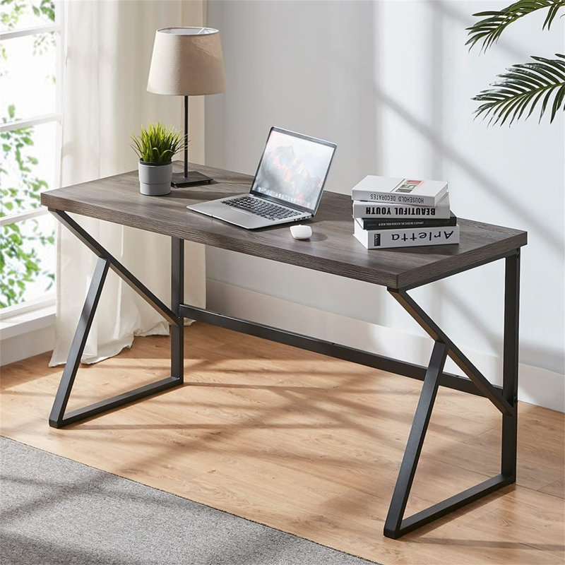Bureau d'ordinateur Luba, Noir, Gris foncé, H 29,72 po x l 59,84 po x P 23,62 po