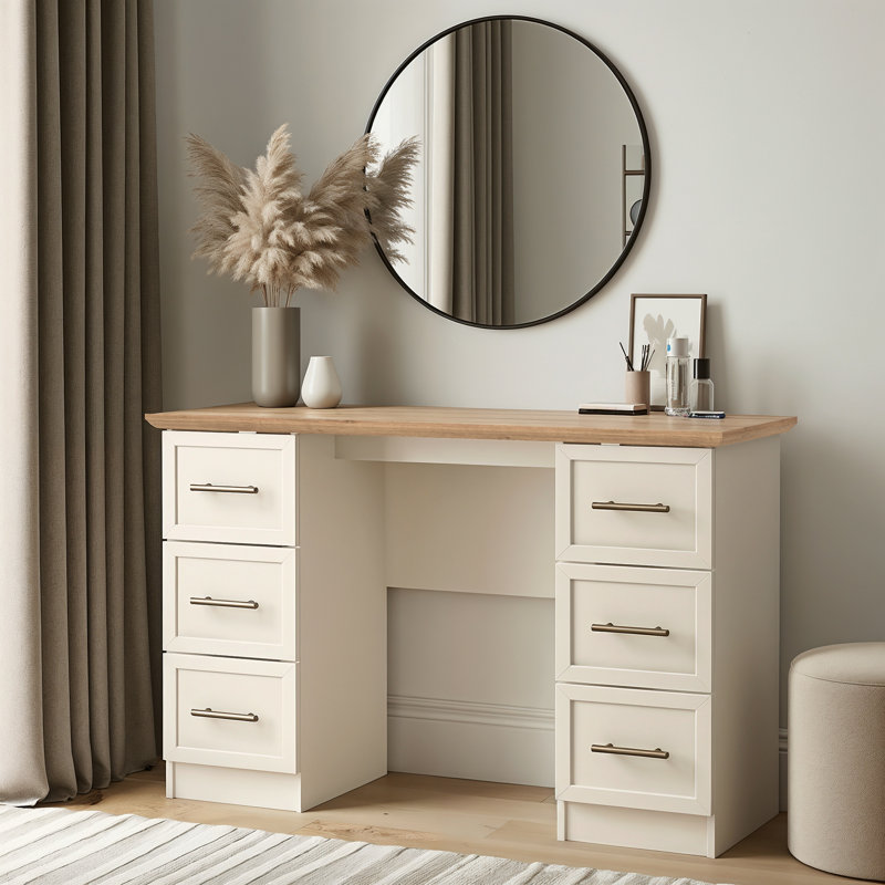 6 Drawer Dressing Table, Ivory